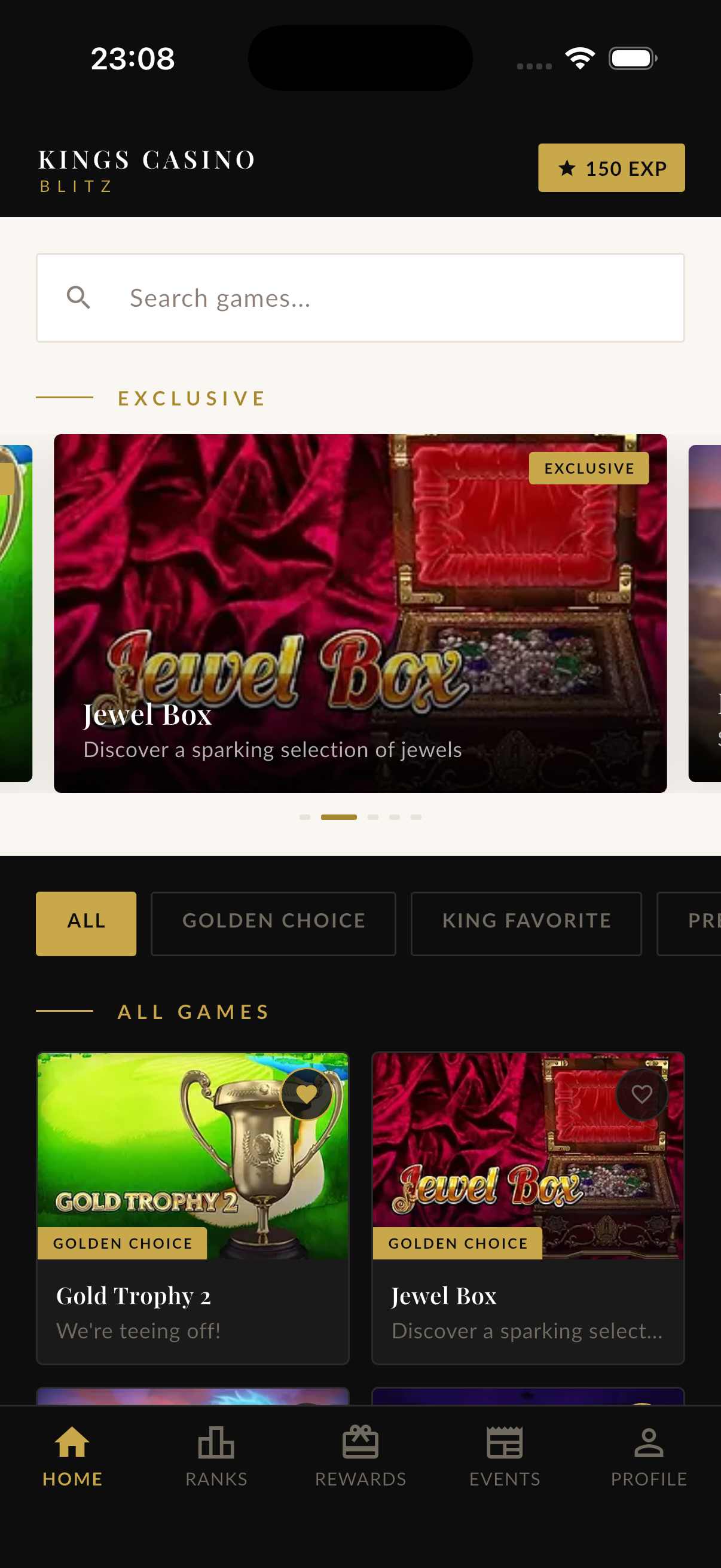 Kings Casino Blitz Game Lobby